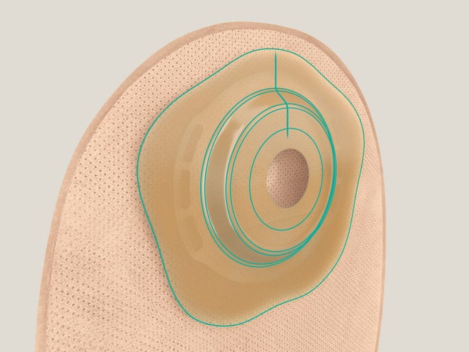 Kuperan Flexima Active O' convex -levyn kuva, jonka vihreät viivat korostavat pehmeää kuperuutta