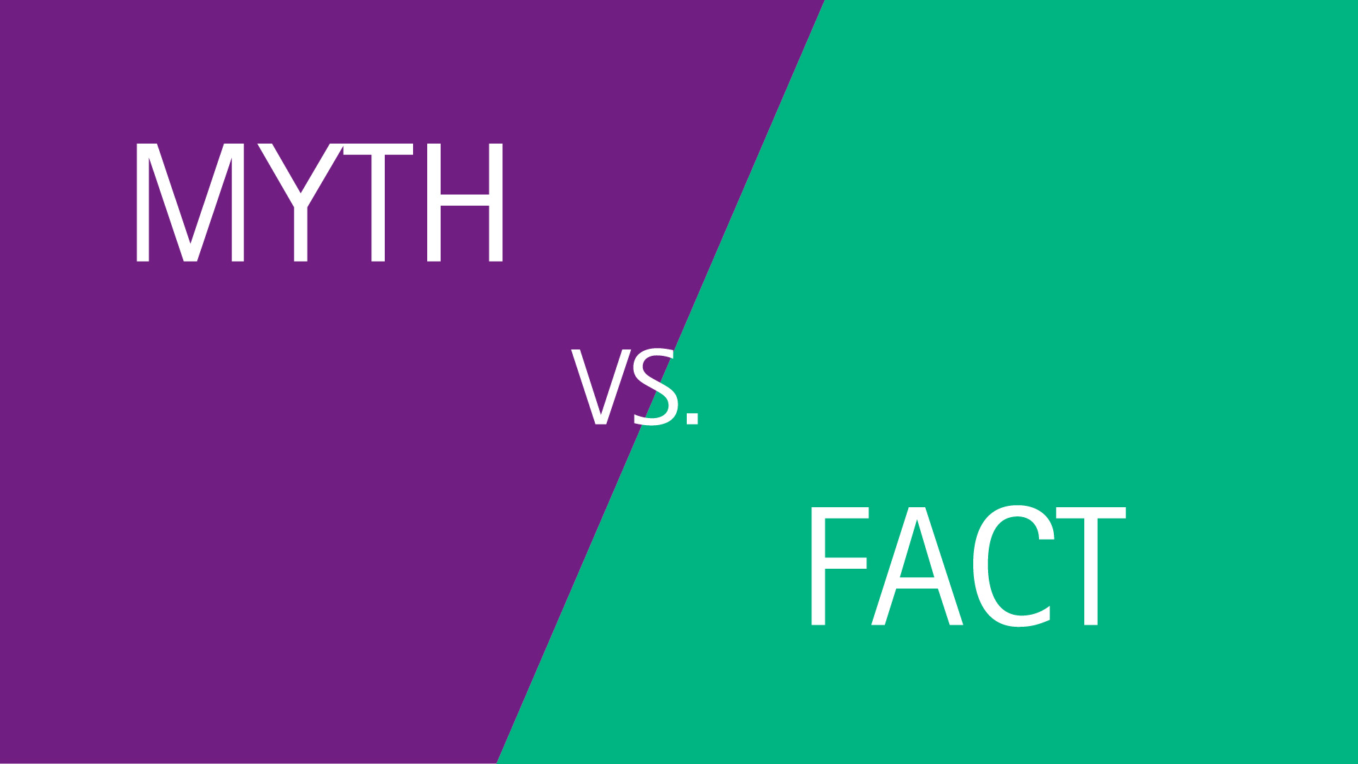 Graafinen kuva, jossa on sanat myth vs. fact